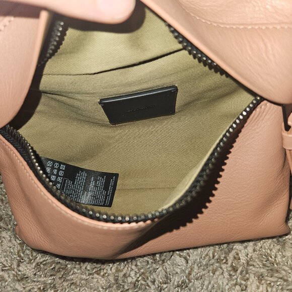 All Saints Colette Leather Crossbody Bag Elasto/Mauve Pink - Picture 9 of 11